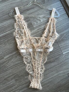 Sheer Lace Bralette in Blush - Women's Intimates